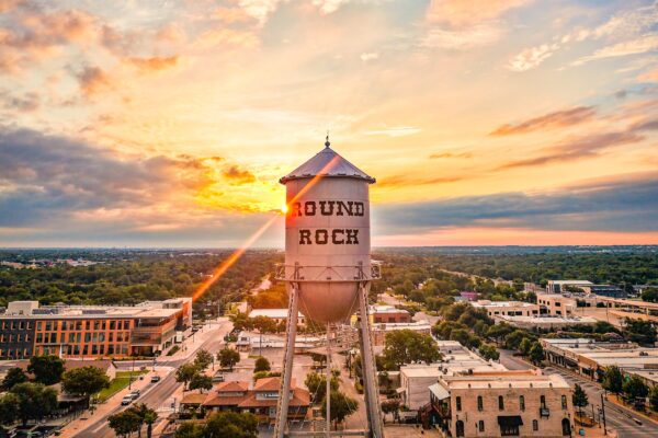Historic Round Rock water tower landmark